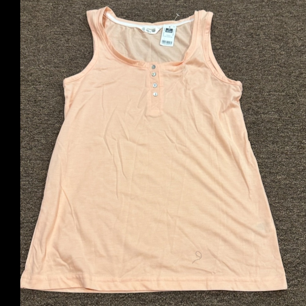 Net dunnes Sleep M Peach Sleeveless Top with Button Detail